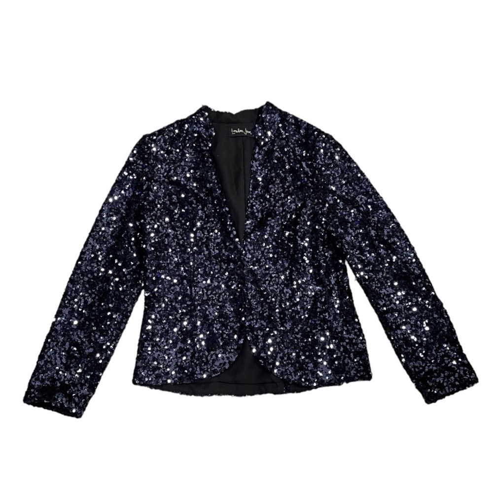 London Jean navy blue sequin blazer • size medium